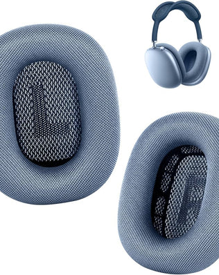 Problems Solved mesh ear cushions for AirPods Max headphones, showing upgraded replacement earpads with soft mesh material.