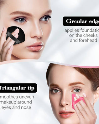 Set of four velvet triangle powder puffs for pressed powder and setting makeup by Problems Solved