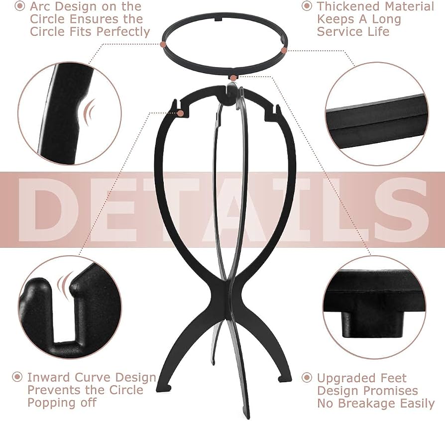 Wig Stand, Wig Head for Short Wigs, 2 Pack