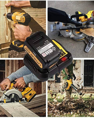 Problems Solved fast charger for Dewalt 12V-18V lithium-ion batteries, showing the compact replacement charger with LED indicator.