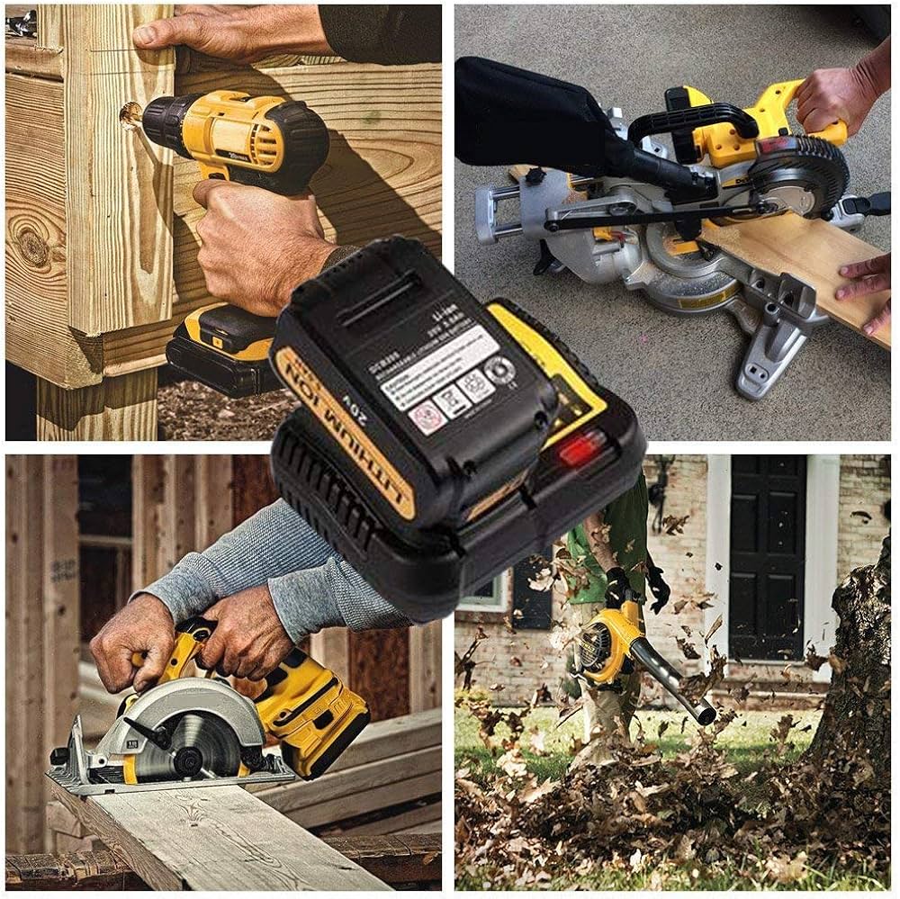 Problems Solved fast charger for Dewalt 12V-18V lithium-ion batteries, showing the compact replacement charger with LED indicator.