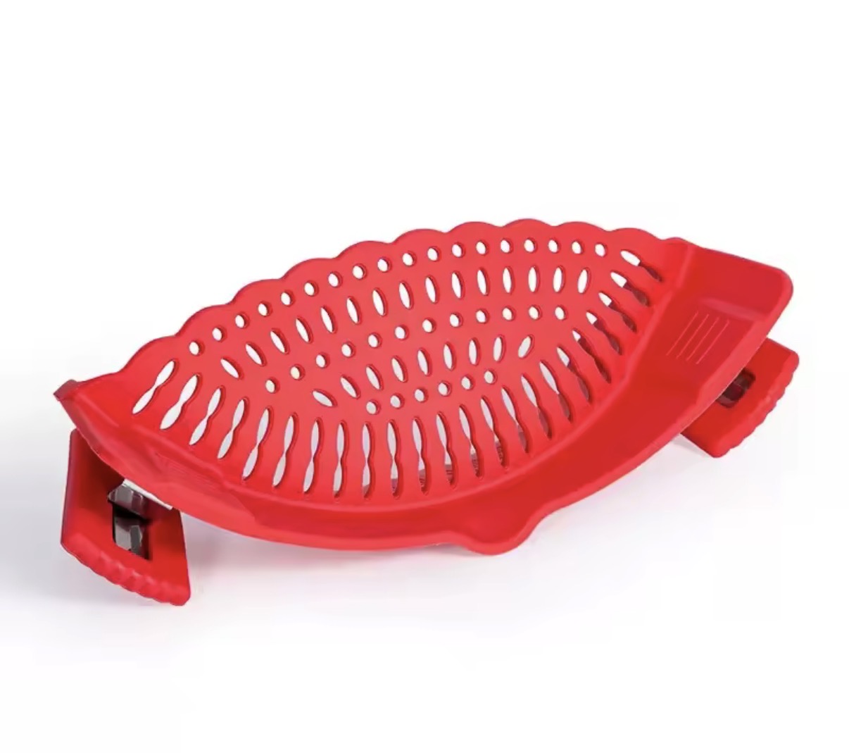 Problems Solved Snap Strainer, heat-resistant silicone clip-on strainer for pots and pans, hands-free kitchen utensil