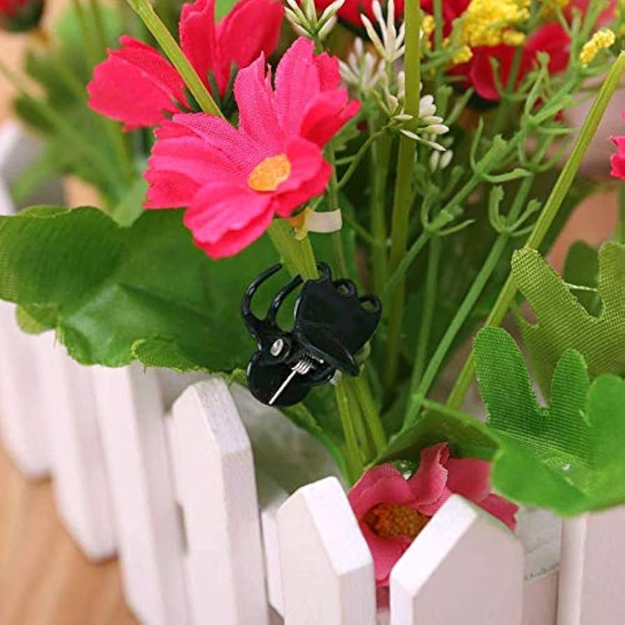 100Pcs Plant Support Clips, Garden Plastic Mini Stalks Flower Garden Tools Stem Clips