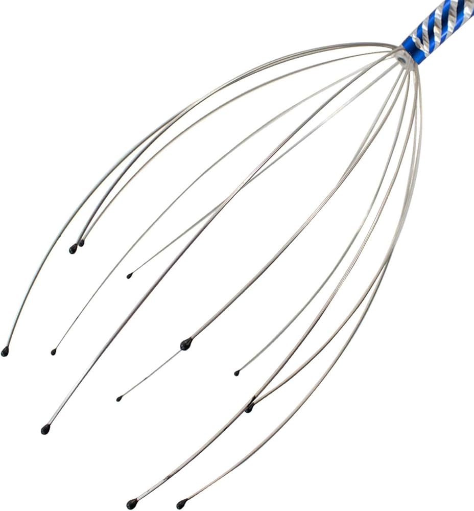 Scalp Scratcher with Tipped Fingers, Handheld Relaxing Therapeutic Tingler