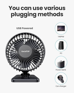 Problems Solved USB desk fan, small portable quiet personal fan with three adjustable speeds on a desktop.