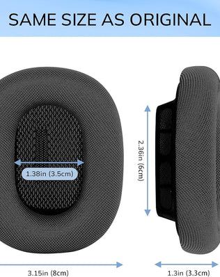 Problems Solved AirPods Max ear cushions with upgraded mesh earpads, showing soft, cushioned replacement ear pads for comfortable fit.