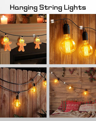 60Pcs Outdoor Light Hooks, Adhesive Fairy Light Clips, Sticky Cable Organizer