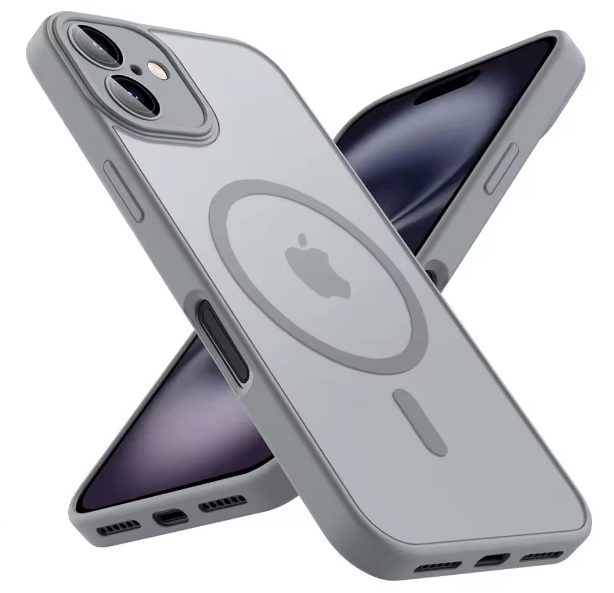 Problems Solved magnetic phone case compatible with MagSafe, military-grade shockproof design, shown on a smartphone.