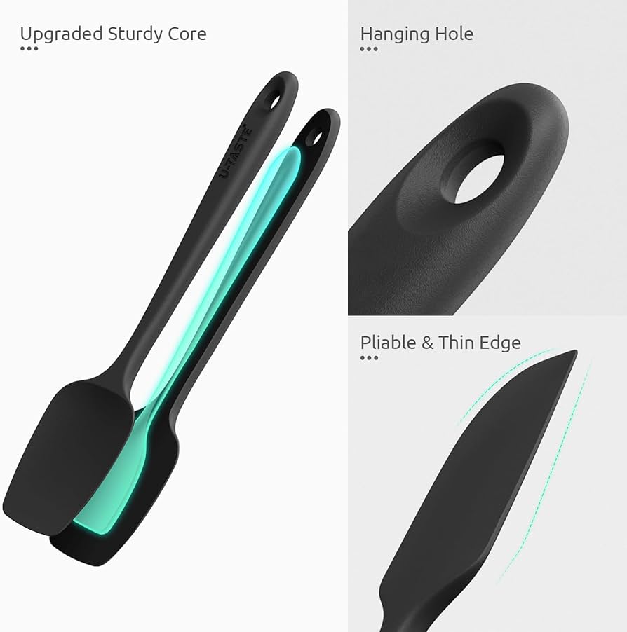 Silicone Spatula Set of 4: 315°C Heat-Resistant Flexible