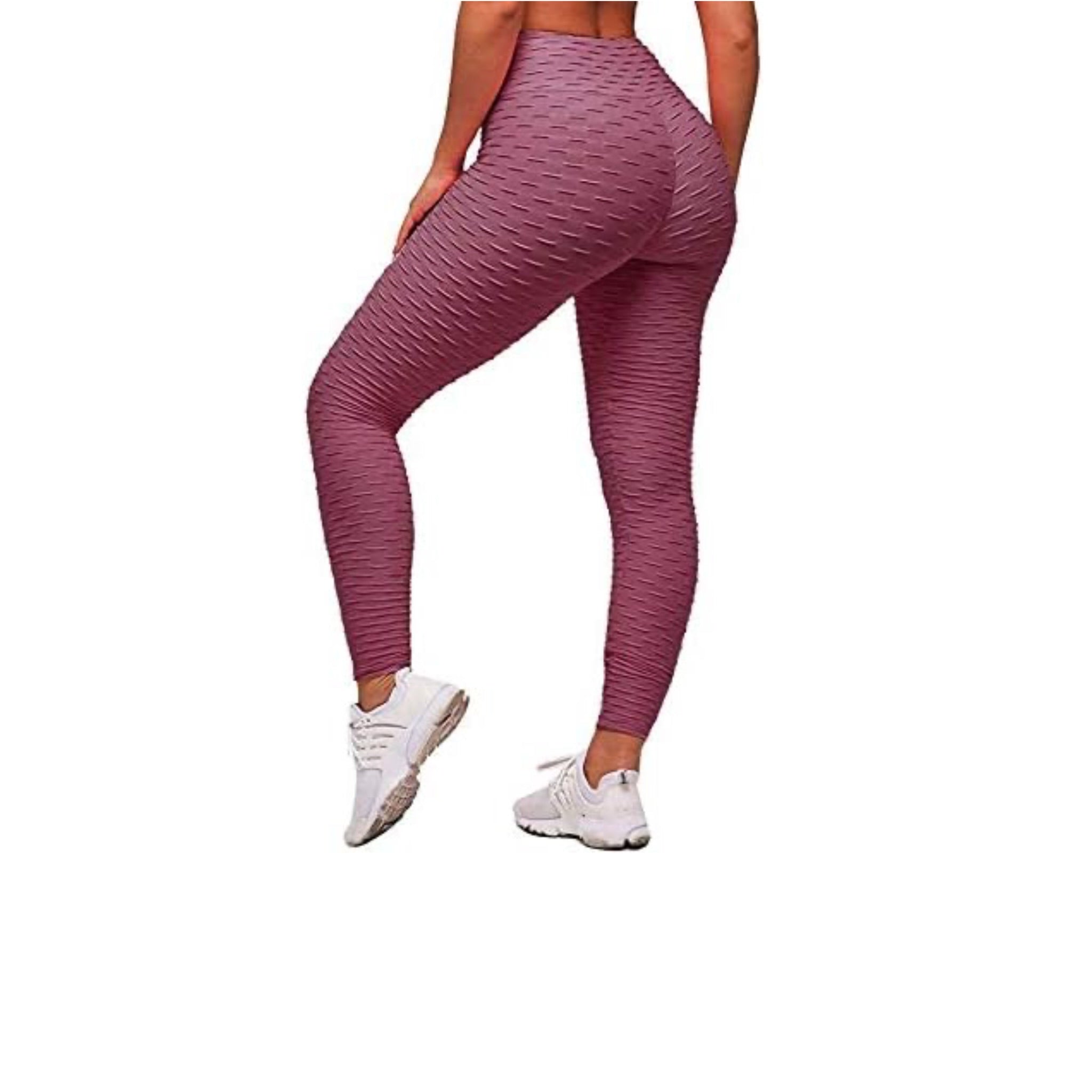 Women's honeycomb waffle leggings by Problems Solved featuring ruched detailing, high waist, and a chic sport style.