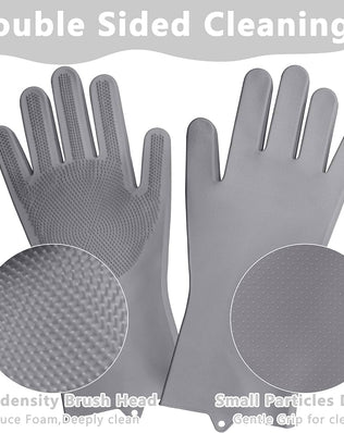 Pet Grooming Gloves-Heat Resistant Dog Washing Gloves with High-Density