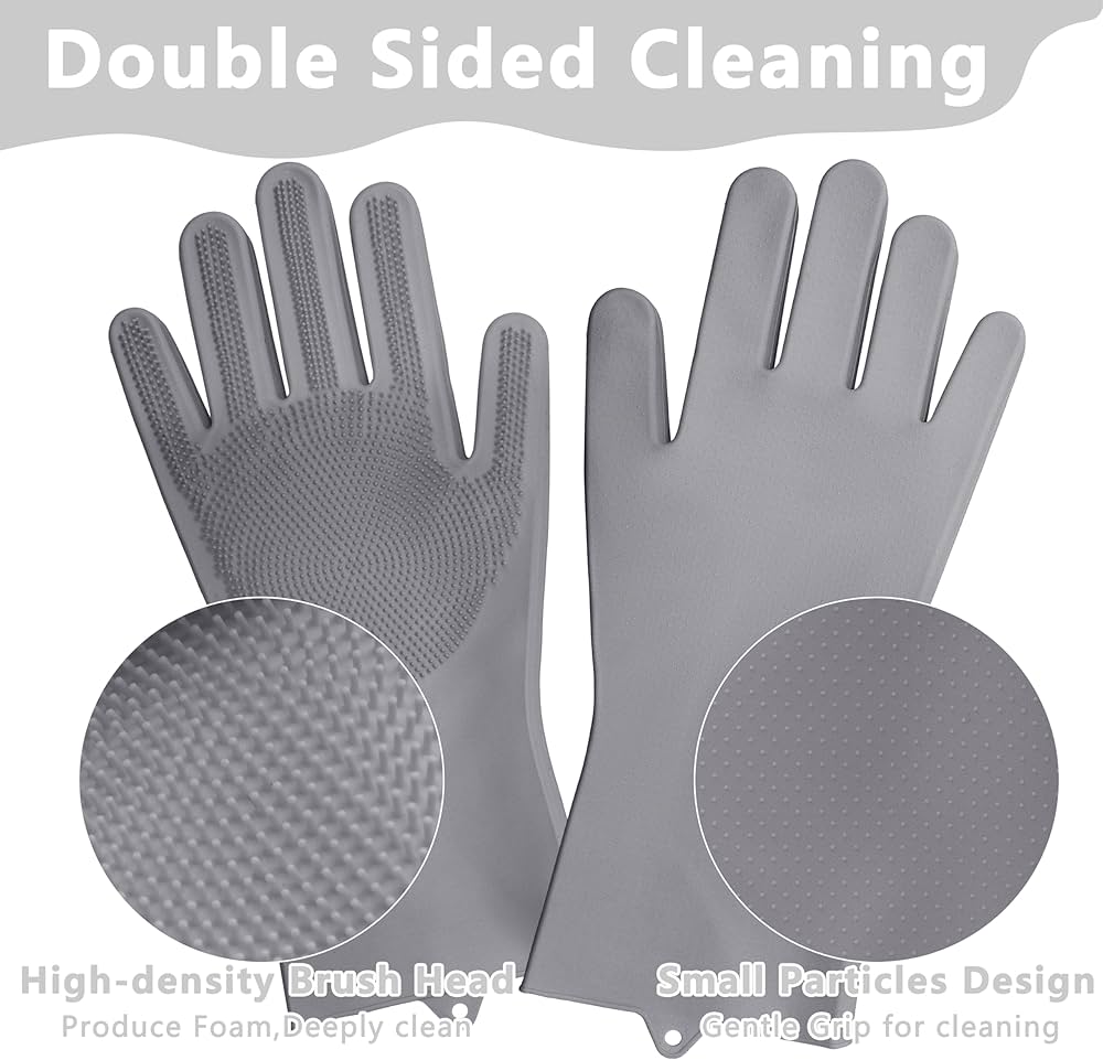Pet Grooming Gloves-Heat Resistant Dog Washing Gloves with High-Density
