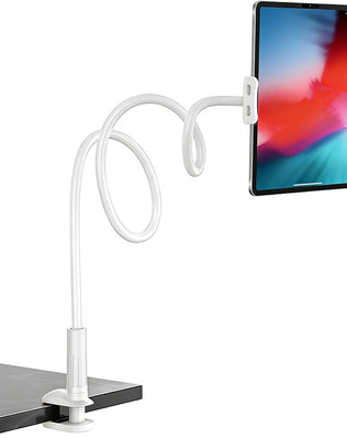 Problems Solved flexible tablet holder with 360-degree adjustable lazy arm, suitable for phones and tablets.