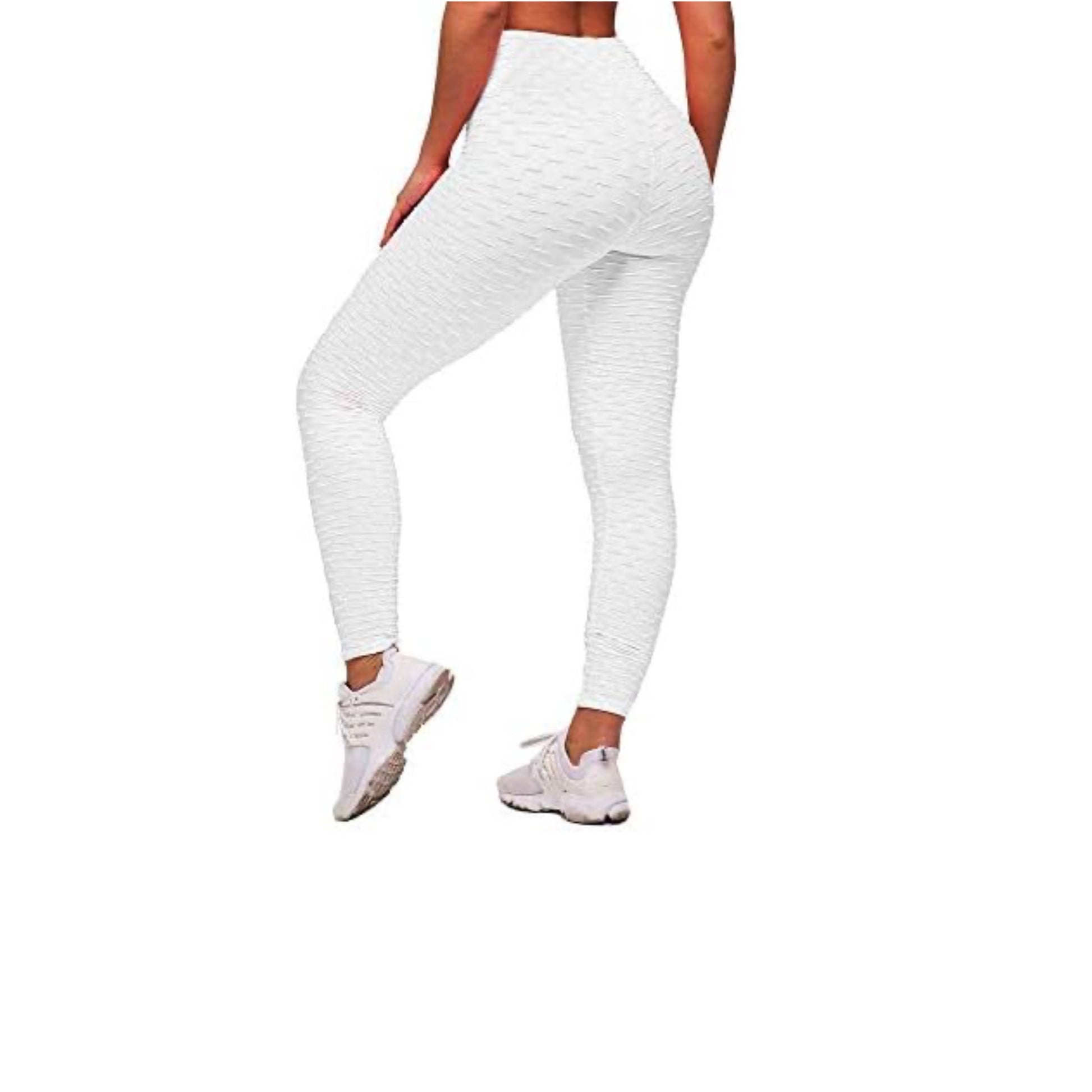 Women's honeycomb waffle leggings by Problems Solved featuring ruched detailing, high waist, and a chic sport style.