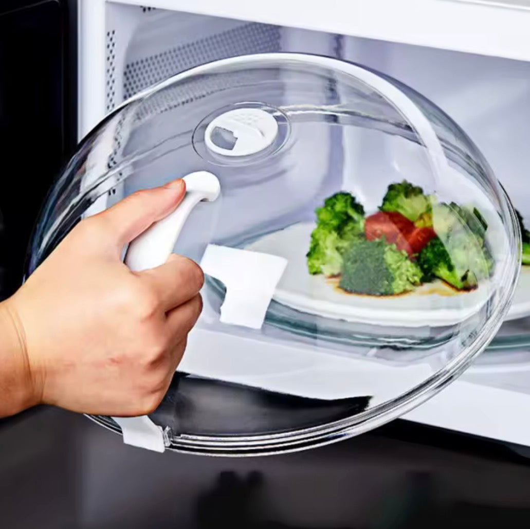 Problems Solved microwave food splash proof cover for household oven heating, plastic shield preventing splatters during cooking.