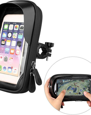 Problems Solved Flintronic waterproof bicycle phone holder with 360° rotation, securely holding a smartphone during cycling.