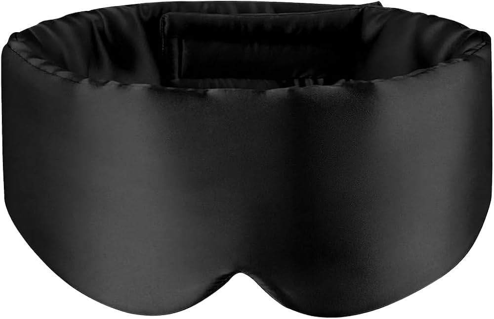 Problems Solved natural silk sleeping eye mask with adjustable straps, unisex sleep mask for relaxation and blocking light.