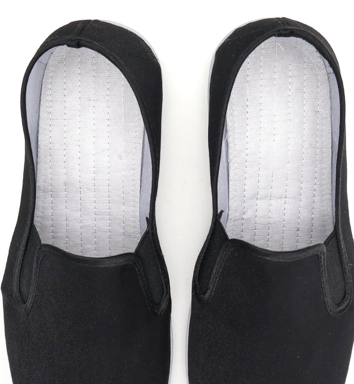Black Chinese style Kung Fu martial arts Tai Chi shoes with rubber soles, unisex design, comfy slip-on slippers by Problems Solved.