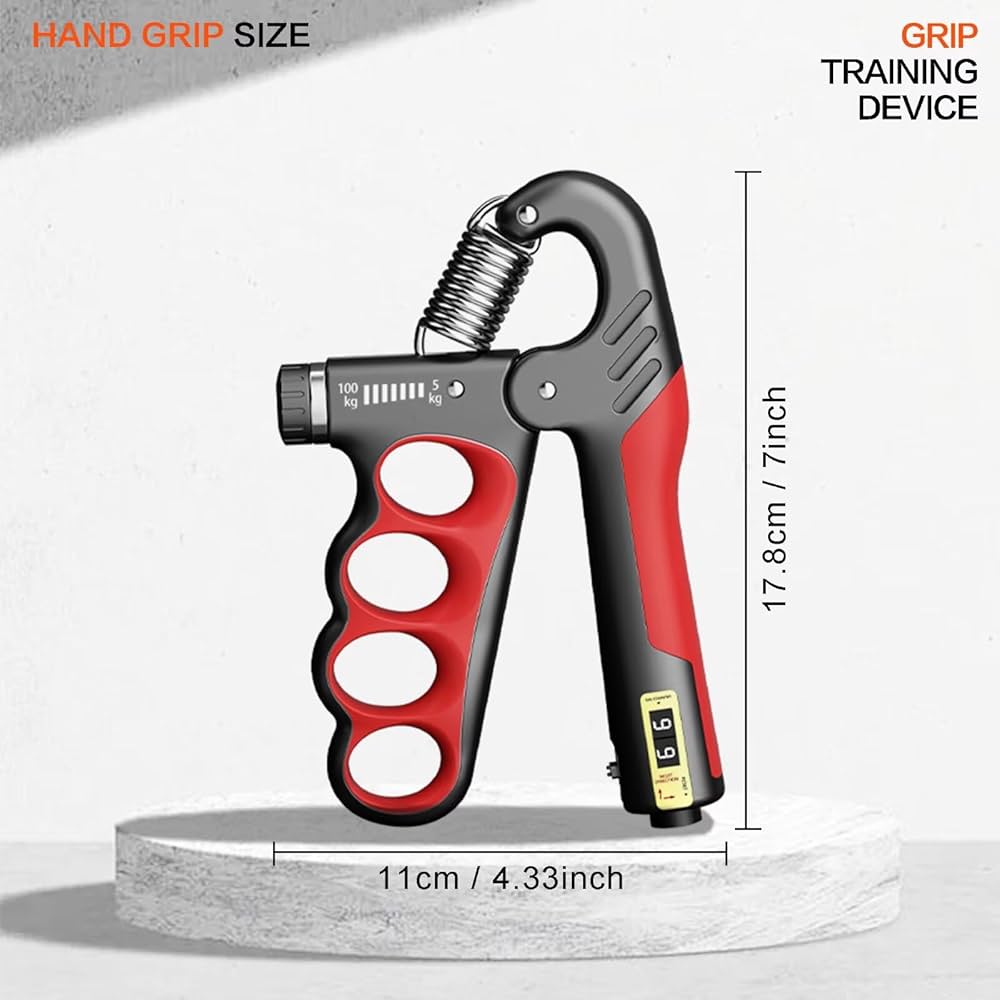 Problems Solved hand grip strengthener with automatic counter, exercise device for improving grip strength and hand endurance.