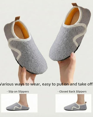 Solshine Women's Plush Closed Slippers Warm Non-Slip Slippers, gray, 40/41 EU