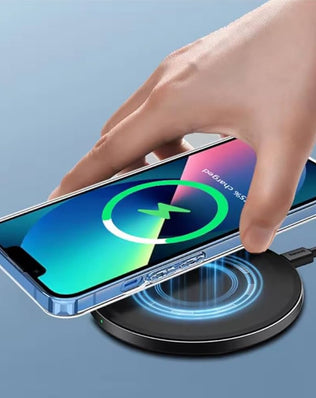 Magnetic clear case for iPhone 11 by Problems Solved, shockproof and compatible with MagSafe wireless charging.
