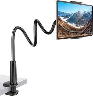 Flexible tablet holder and phone stand by Problems Solved with 360-degree adjustable lazy arm for versatile device support.