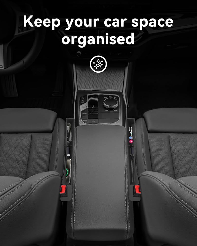 Car Seat Gap Filler, Seat Gap Organizer with Phone Holder, Car Seat Accessories