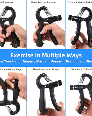 2PCS Grip Strength Trainer with 22-220Lbs (10-100kg) Adjustable Resistance