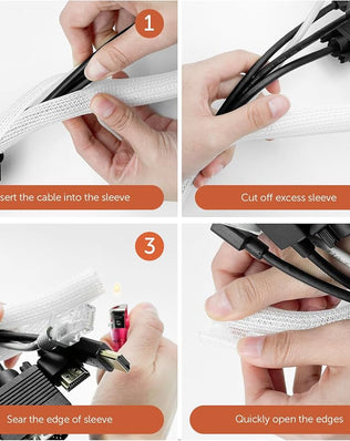 Cable Tidy Sleeve, 13mm/00.51"-3m/ 9.8ft Cable Management Sleeve