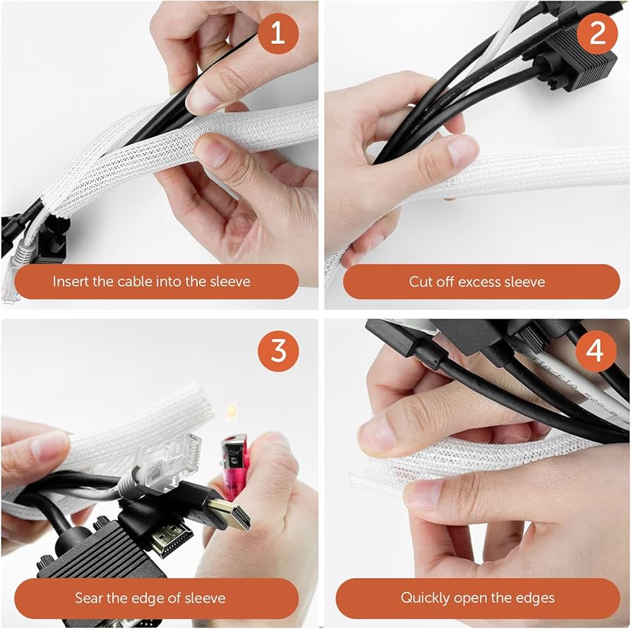 Cable Tidy Sleeve, 13mm/00.51"-3m/ 9.8ft Cable Management Sleeve