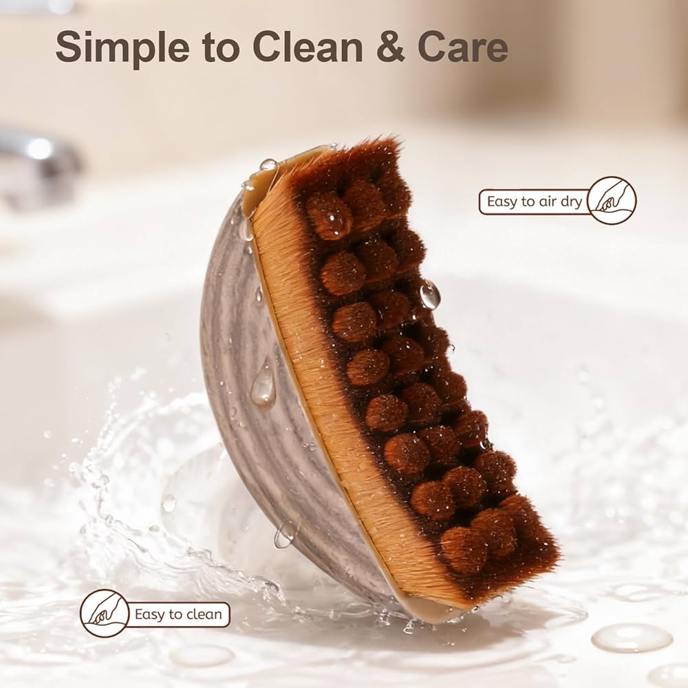 Problems Solved contour face brush for lymphatic drainage, natural makeup application, gentle massage, and skin toning.