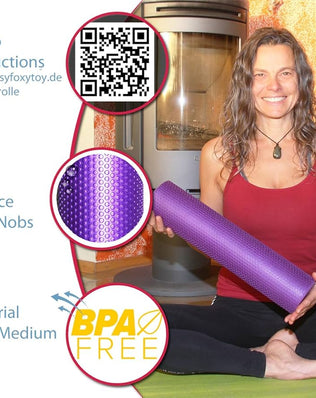 Problems Solved foam roller 3.75x16.5 inches for leg and back muscle recovery, with textured surface for deep massage.