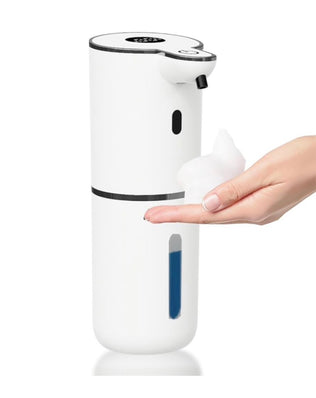 Problems Solved automatic touchless foaming soap dispenser with six adjustable levels, sleek design, and sensor for hygienic use.
