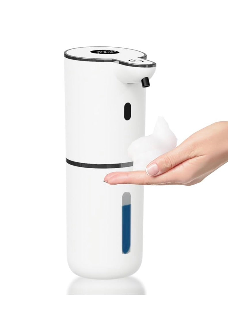 Problems Solved automatic touchless foaming soap dispenser with six adjustable levels, sleek design, and sensor for hygienic use.