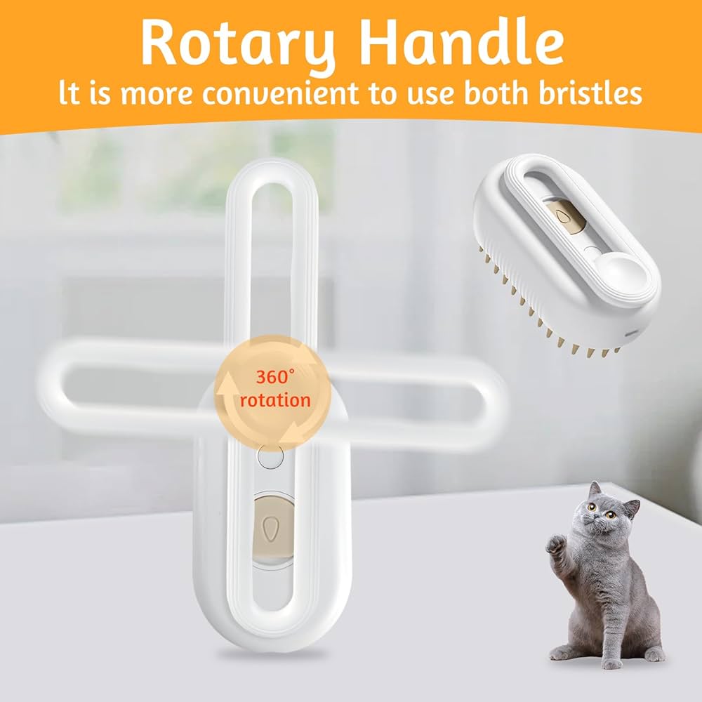 A Rechargeable 3 in 1 Multifunctional Cat Grooming Brush