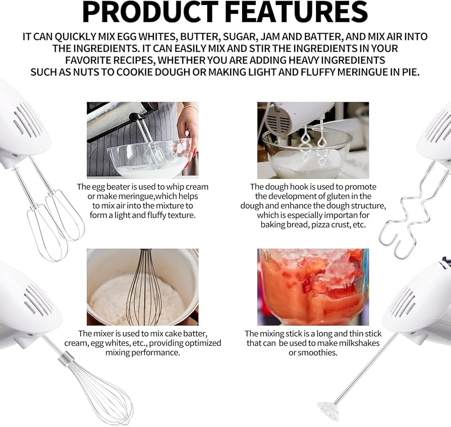 Problems Solved 3-piece stainless steel hand mixer accessory set for electric drill, ideal for kitchen blending and mixing tasks.