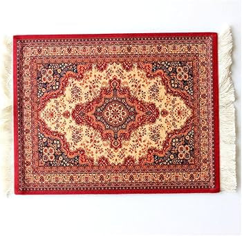 Creative mini rug mouse mat with oriental carpet pattern made of textile fabric by Problems Solved.