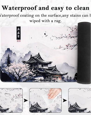 Problems Solved non-slip gaming mouse pad, 80x30cm waterproof extended mat with slip-resistant bottom, ideal for gaming and office use.
