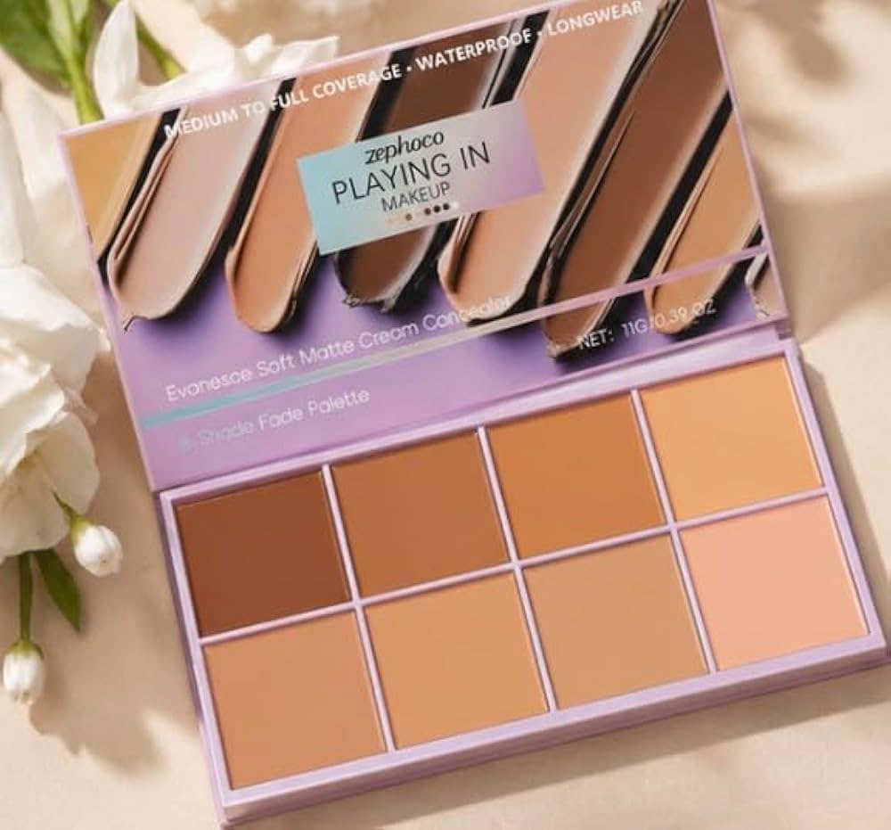 Problems Solved concealer palette with smooth texture, high coverage, natural finish, waterproof, featuring multiple shades for daily makeup.