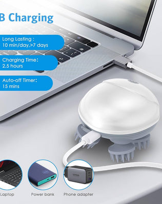 Cat Massager, Electric Scalp Massager, Head Massager with 4 Massage Heads