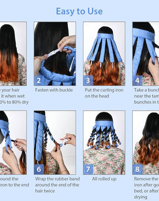 No Heat Hair Curlers for Long Hair, Soft Sleeping Overnight Silk Ribbon Hair Rollers Lazy