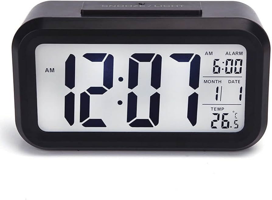 Digital Alarm Clock LED Display with Temperature Big LCD Digit Display