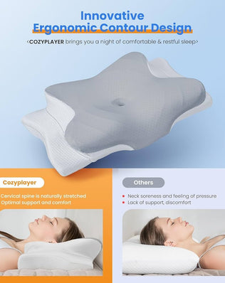 Ultra Pain Relief Cooling Pillow for Neck Support, Adjustable Cervical Pillow Cozy Sleeping