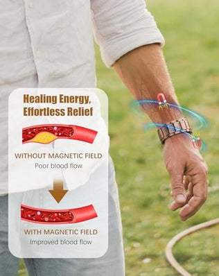 Copper magnetic bracelet for men by Problems Solved, featuring 99% pure copper and strong magnets for style and potential health benefits.