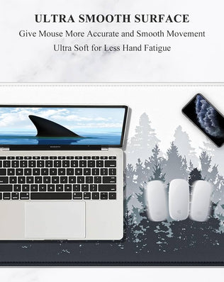Large Problems Solved gaming mouse pad, 35"x15" waterproof extended desk mat with smooth surface for gaming and office use.