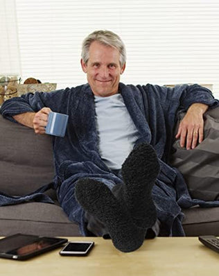 3 Pairs Men's Fluffy Socks Cosy Bed Slipper Socks Winter Thermal Fuzzy Hosiery Warm