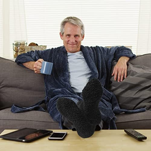 3 Pairs Men's Fluffy Socks Cosy Bed Slipper Socks Winter Thermal Fuzzy Hosiery Warm