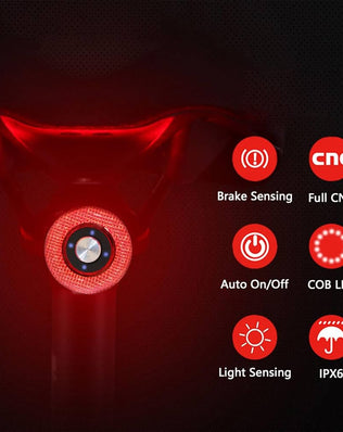 Ultra Bright Smart Bike Tail Light, USB Rechargeable Brake Sensing Bicycle Light