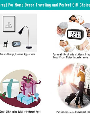Digital Alarm Clock LED Display with Temperature Big LCD Digit Display