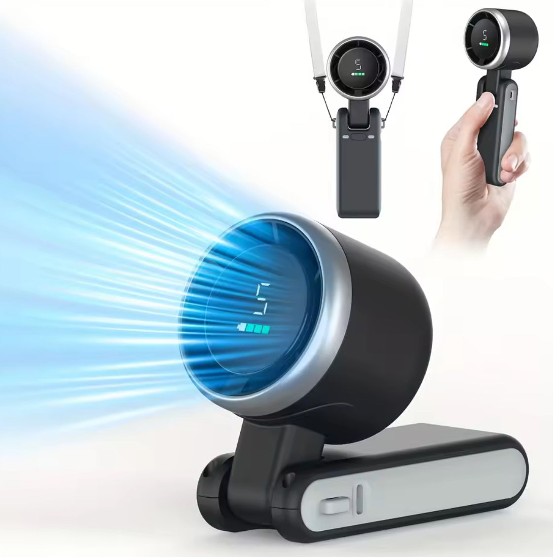 3-in-1 Fan, 5-speed, 3600mAh Rechargeable - Problems Solved